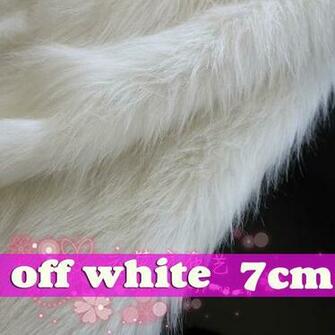 Off White Shaggy Faux Fur Fabric Long Pile Displaying Background