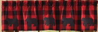Curtain Valance Red Buffalo Check Cabin Lodge Window