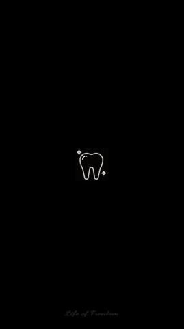 Wallpaper Of Art Outline Icon Tooth Design In Dark Black