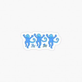 Preppy Monkey Sticker Blue By Weezecogg