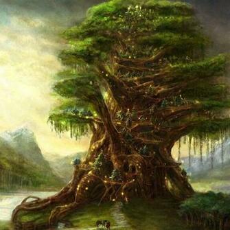 Village In The Trees With Image Fantasy Landscape