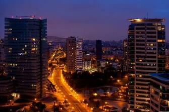 Beautiful Street At Night In Barcelona City Wallpaper