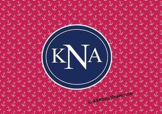 Binder Cover Desktop Background Nautical Anchor Personalised Monogram
