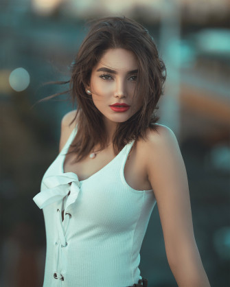 Fashion Model Wearing White Top Wallpaper