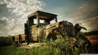 Old Rusty Car HD Desktop Wallpaper Widescreen High