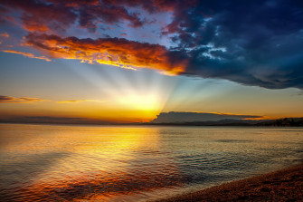 Blue Hour Sunset Beach 4k Wallpaper HD Nature
