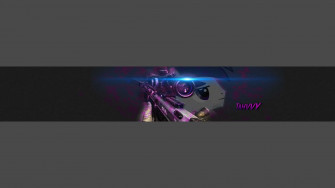 Gaming Banner With Gun Wallpaper