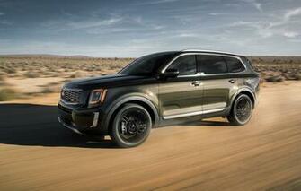 Wallpaper Road Sand Machine Speed Suv Kia Telluride Image