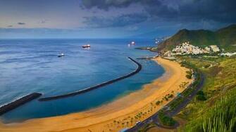 Wallpaper Spain Tenerife Sea Beach Full HD 2k Picture