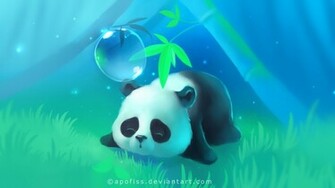 Wallpaper Sleeping Baby Panda
