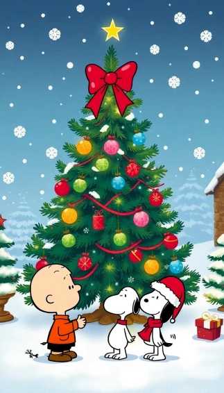 Peanuts Gang Christmas Wallpaper