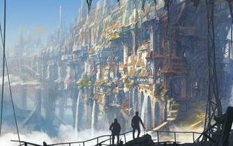 Fantastic World Fantasy Cities City Wallpaper Background