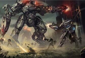 Wallpaper War Robot Laser Gun Soldier Desktop 3d
