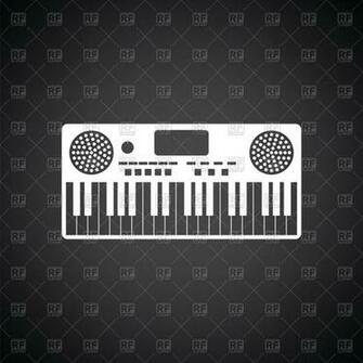 Music Synthesizer Icon On Black Background Vector Image Of Icons