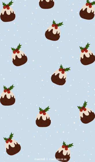 Preppy Christmas Wallpaper Ideas Pudding Blue Background I