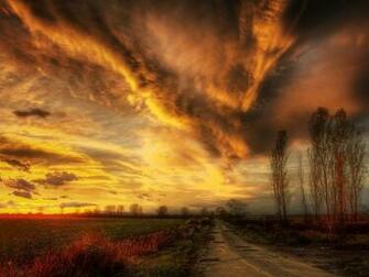 Sunset Weather On Farm HD Wallpaper