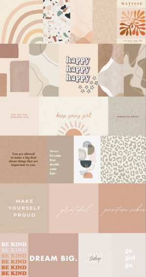 Cute Neutral Collage In Phone Wallpaper Boho