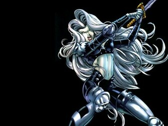 Lady Death Swinging Her Sword Vampirella Fighting