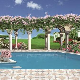Vinyl Villa Swimming Pool Background Photo Studio Props