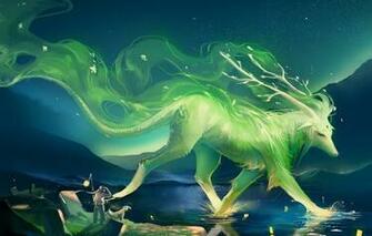 Wallpaper Night Lake Hills People Dog Art Lights Horns