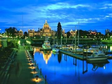 Victoria British Columbia Canada Night Scenery City
