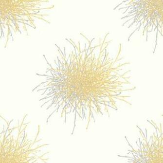 Wallpaper Light Cream With Twig Burst In Gold And Silver