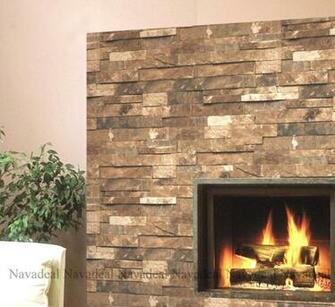 Red Rust Stacked Brick Stone Faux Realistic Pvc Vinyl Wallpaper Sheet