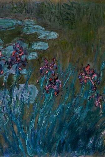 Lily Pads Giverny Claude Monet Irises Impressionism Wallpaper