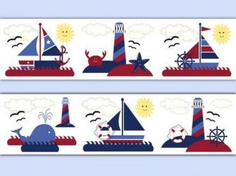 Nautical Wallpaper Border Wall Decals Baby Boy Sailboat Nursery