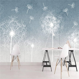 Amazon White Flower Dandelion Wallpaper Mural Simple Plant