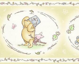Classic Winnie The Pooh And Piglet Quote Beige Wallpaper