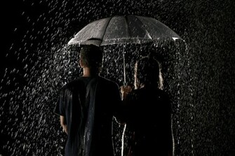 Boy And Girl Holding Umbrella In Rain Wallpaper Best HD