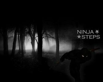 Black Dark Wood Forest Running Ninjasteps Run Ninja