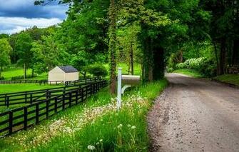 Wallpaper Nature Spring Mountain House Sky Clouds Forest Trees