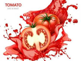 Tomato Juice With White Background Vector Design
