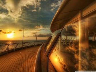 Cruise Ship Deck Sunset 4k HD Desktop Wallpaper For Ultra