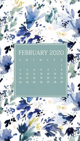 Floral February iPhone Wallpaper Calendar