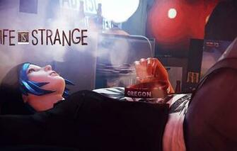 Wallpaper Life Is Strange Girl Blue Hair Cigarette Smoke Game Room
