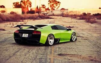 Slammed Cars Wallpaper Lamborghini Green
