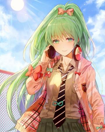 Long Hair Green Eyes Anime Girls Vocaloid