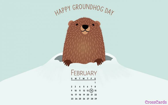 February Groundhog Day Desktop Calendar