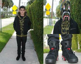 Chris Fisher Bape Shark Hoodie Waxed Empyre Pants Nike Air Jordan