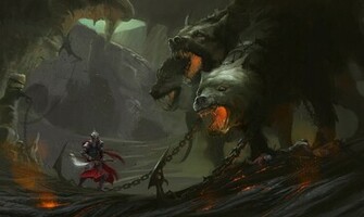Greek Mythology Cerberus By Paolo Puggioni Desktop Wallpaper