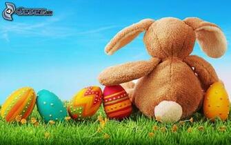 Plush Rabbit Painted Eggs