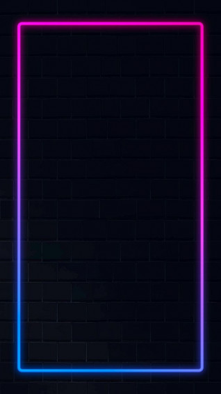 Vibrant Neon Frame On Dark Background