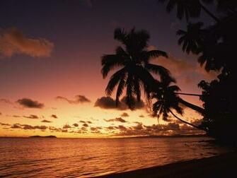 Island Sunset Fiji Nature