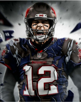 En Tombrady Goat Schreit Im Star Sports Poster Wallpaper