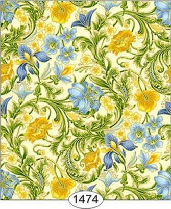 Details About Dollhouse Wallpaper Floral Tapestry Blue