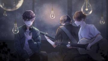 Anime Boys Headphones Guitar 4k Wallpaper HDwallpaper