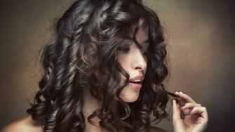 HD Wallpaper Brunette Sensitive Curly